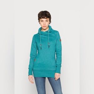 Ragwear neska hoodie sweatshirt pullover fleece in petrol blue new with tags S